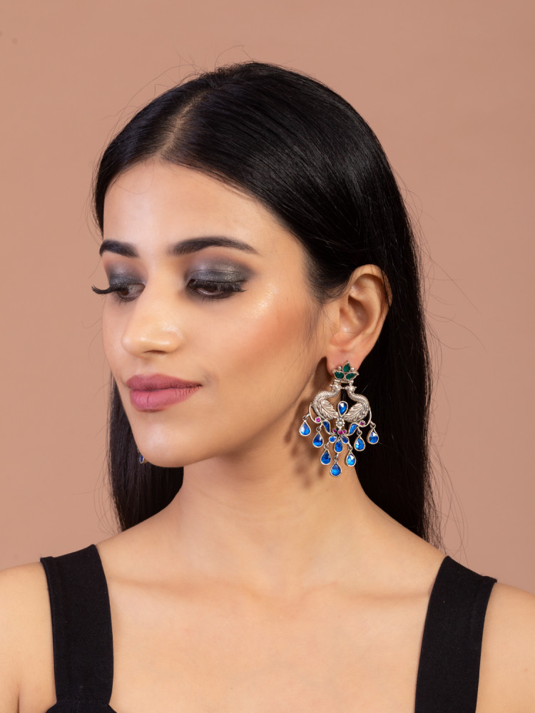 HEART OF PEACOCK EARRINGS